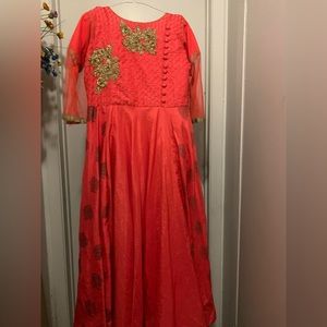 Coral Anarkali